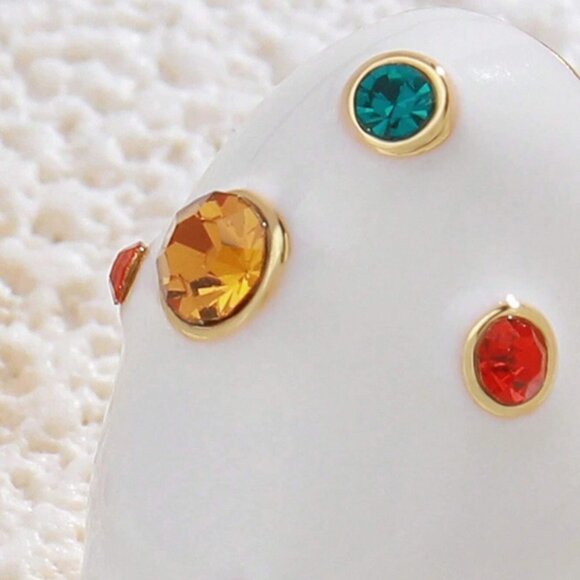 Rhinestone Decor Stud Earrings - Picture 3 of 3